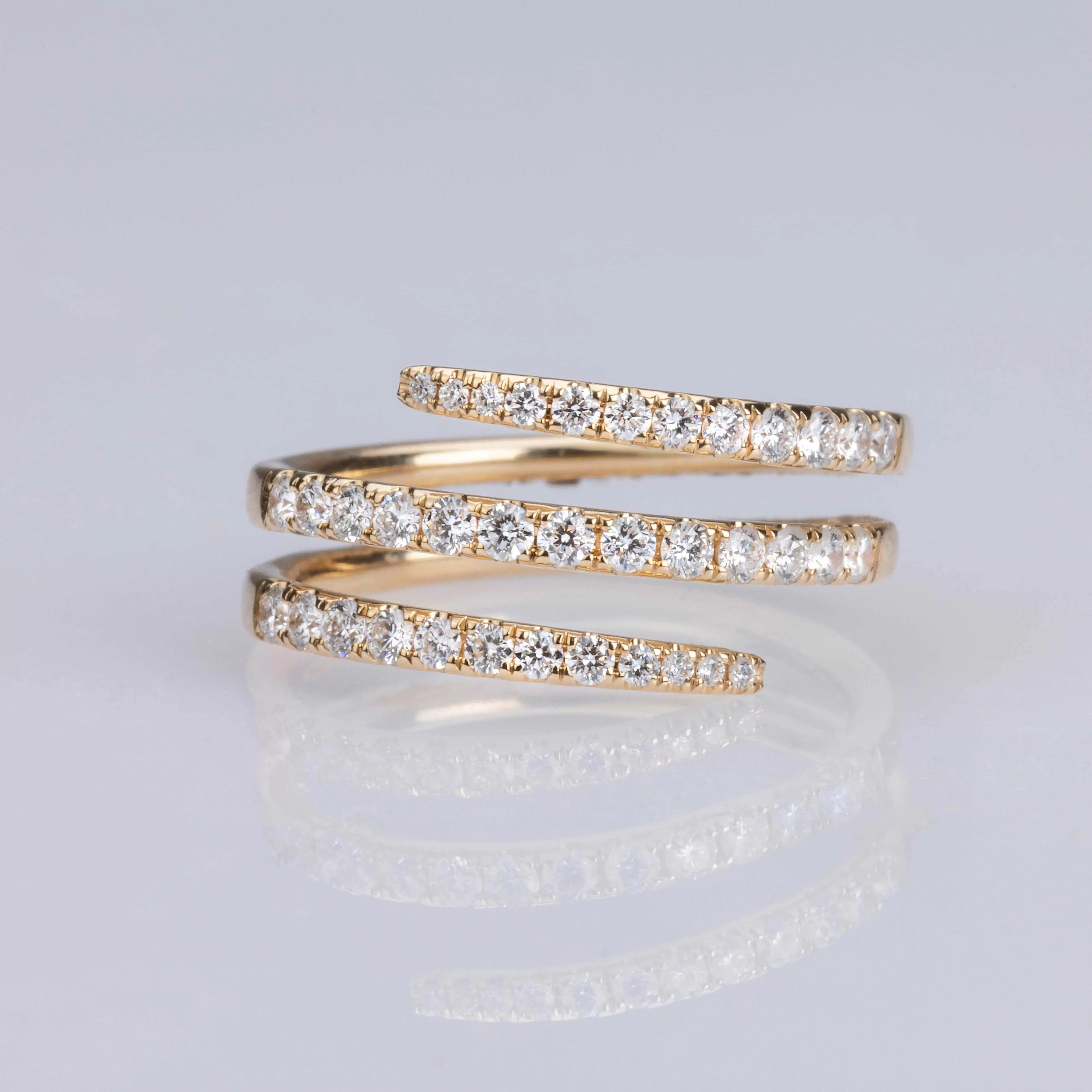 14K Gold and Diamond Wrap Around Ring