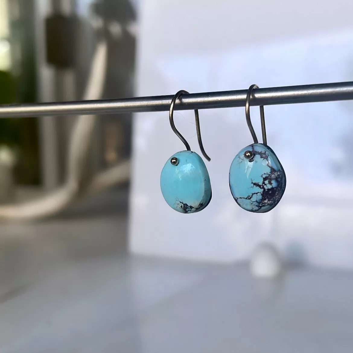 14k Petite golden hills turquoise earrings