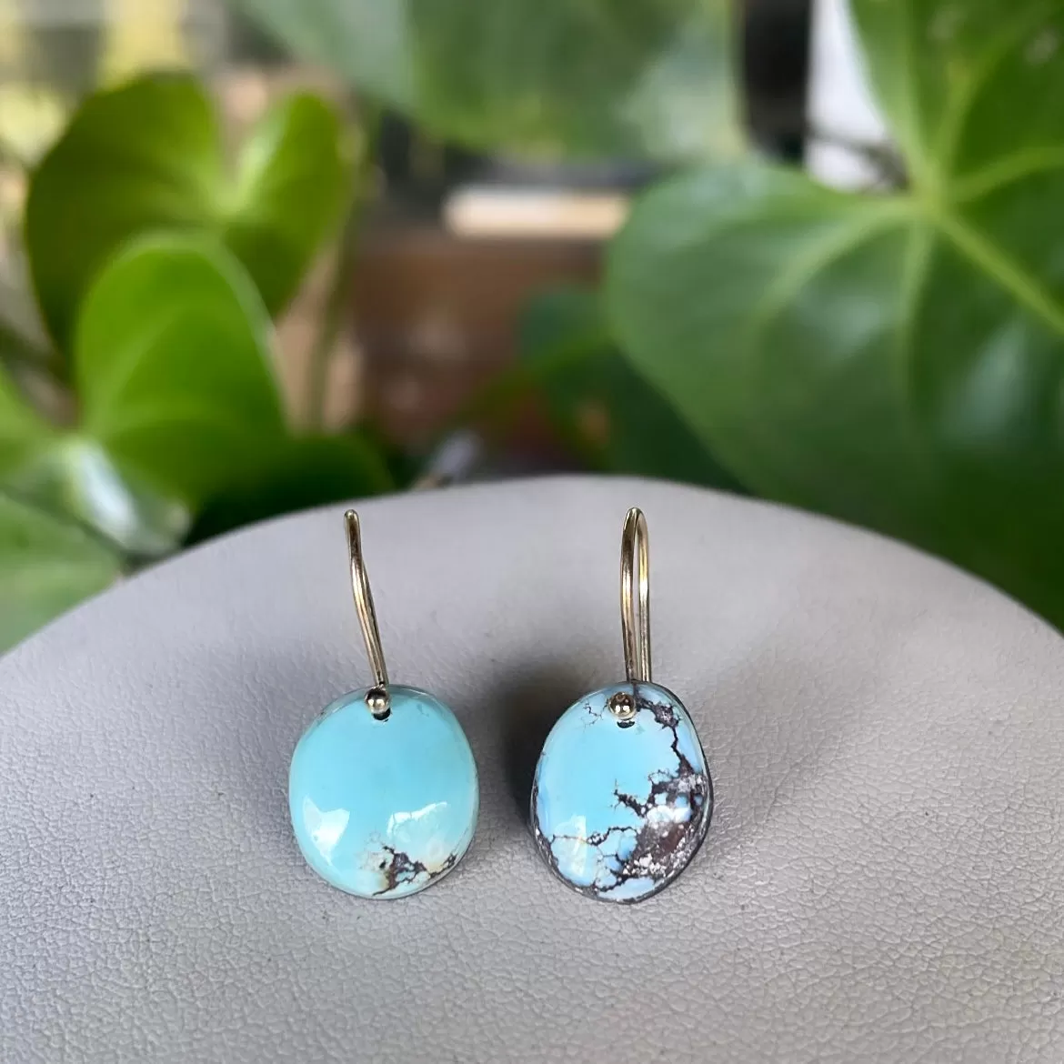 14k Petite golden hills turquoise earrings