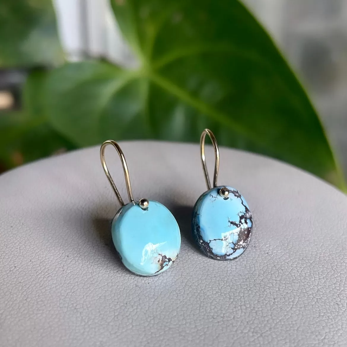 14k Petite golden hills turquoise earrings