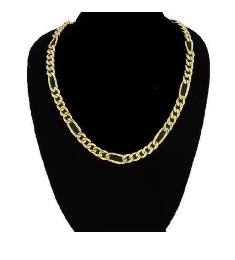 18K Solid Gold Figaro Chain (4.5 mm)