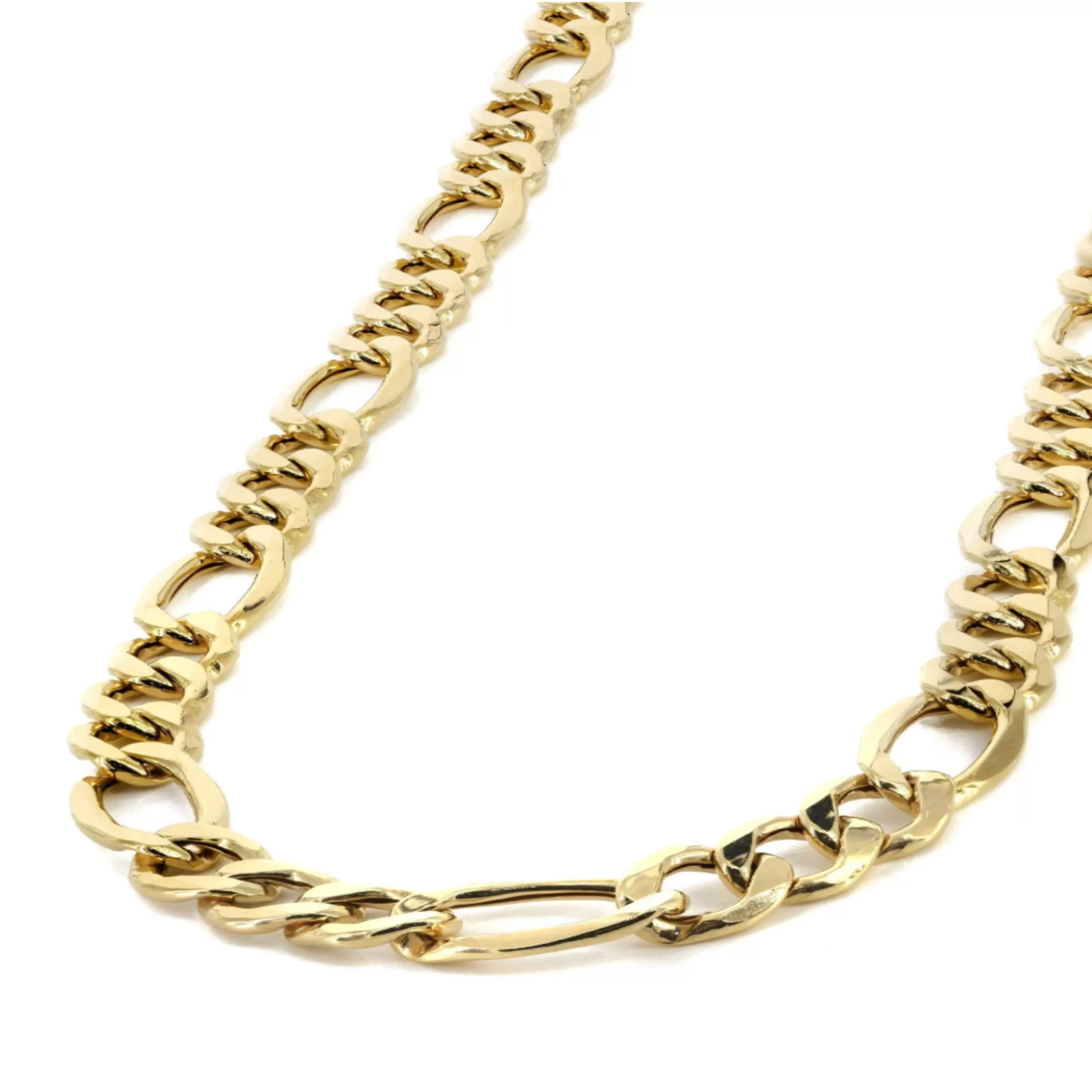 18K Solid Gold Figaro Chain (4.5 mm)