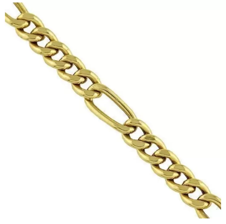 18K Solid Gold Figaro Chain (4.5 mm)