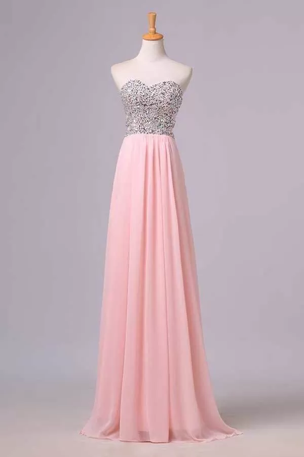 2024 Prom Dresses A-Line Sweetheart Chiffon Floor Length With PKPLH3JJ