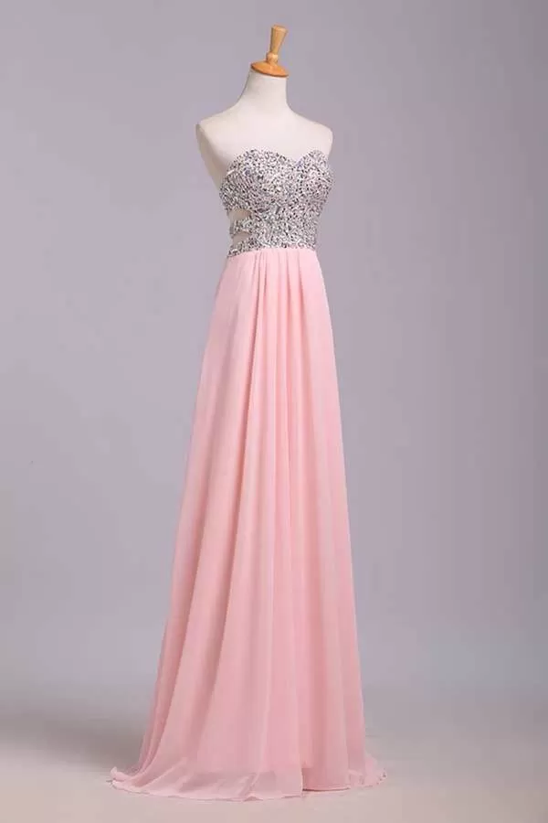 2024 Prom Dresses A-Line Sweetheart Chiffon Floor Length With PKPLH3JJ