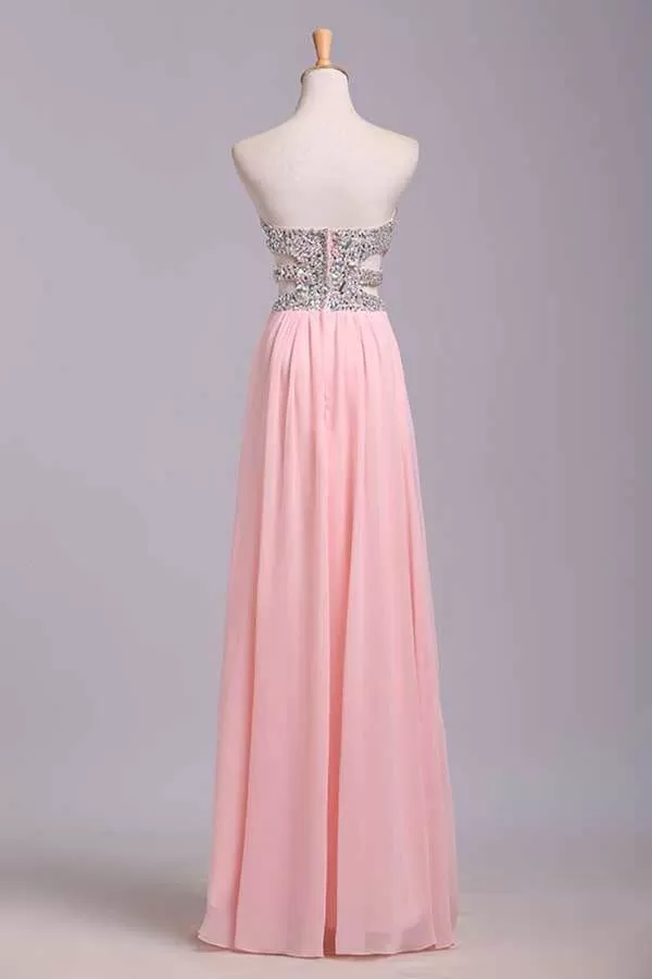 2024 Prom Dresses A-Line Sweetheart Chiffon Floor Length With PKPLH3JJ