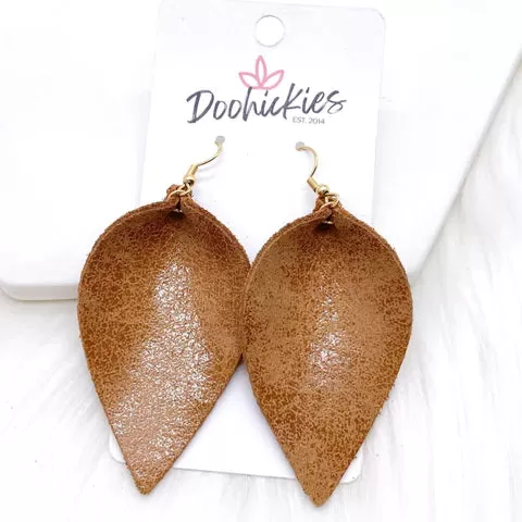 2.5 Glazed Petal Earrings - Palomino