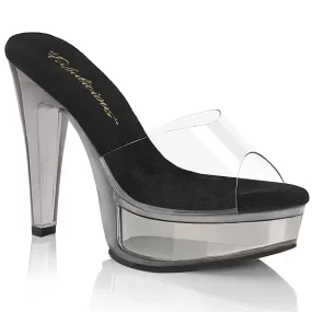 5 Inch Heel MARTINI-501 Clear Black Smoke