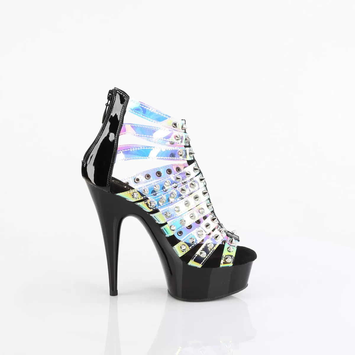 6 Inch Heel DELIGHT-600-9 Holo TPU Black