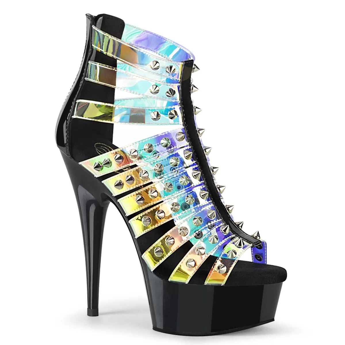 6 Inch Heel DELIGHT-600-9 Holo TPU Black