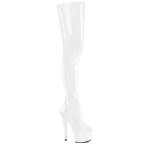 7 Inch Heel ADORE-4000 White Stretch Patent