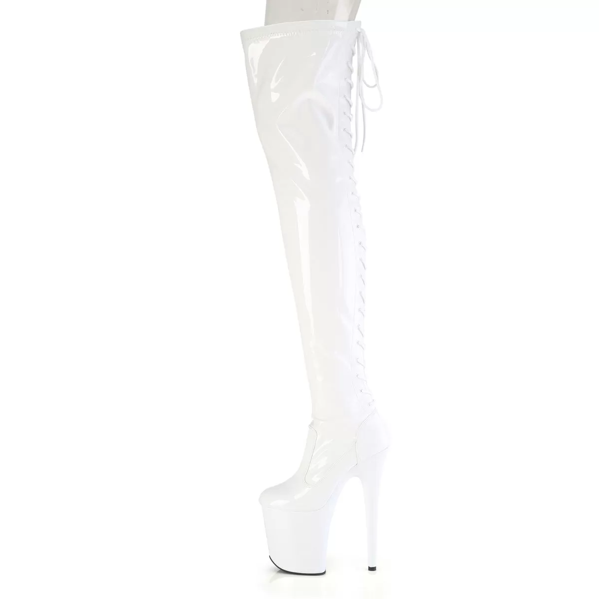 8 Inch Heel FLAMINGO-3850 White Patent