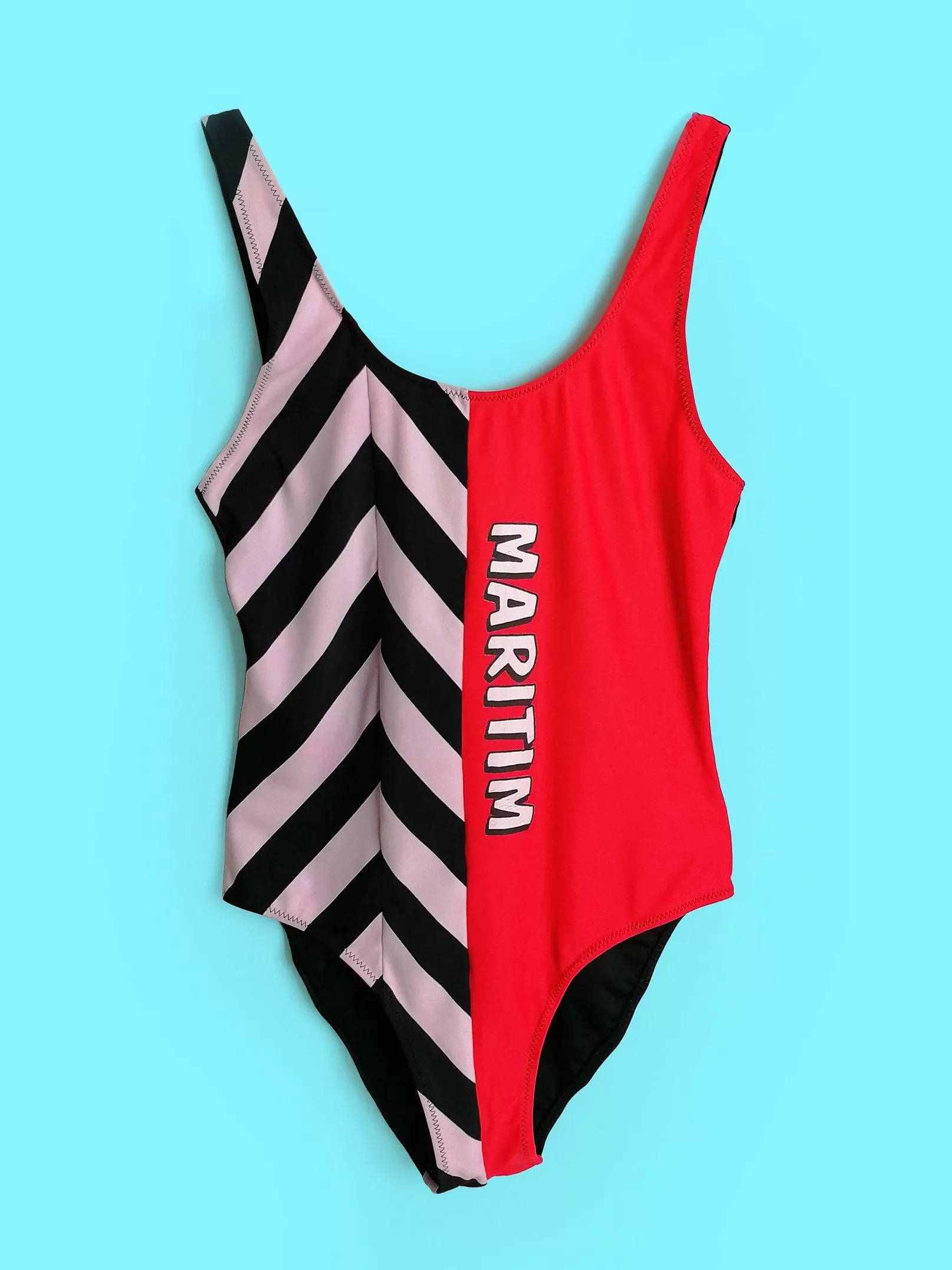 80's Retro Swimsuit Nautical ~ size S-M