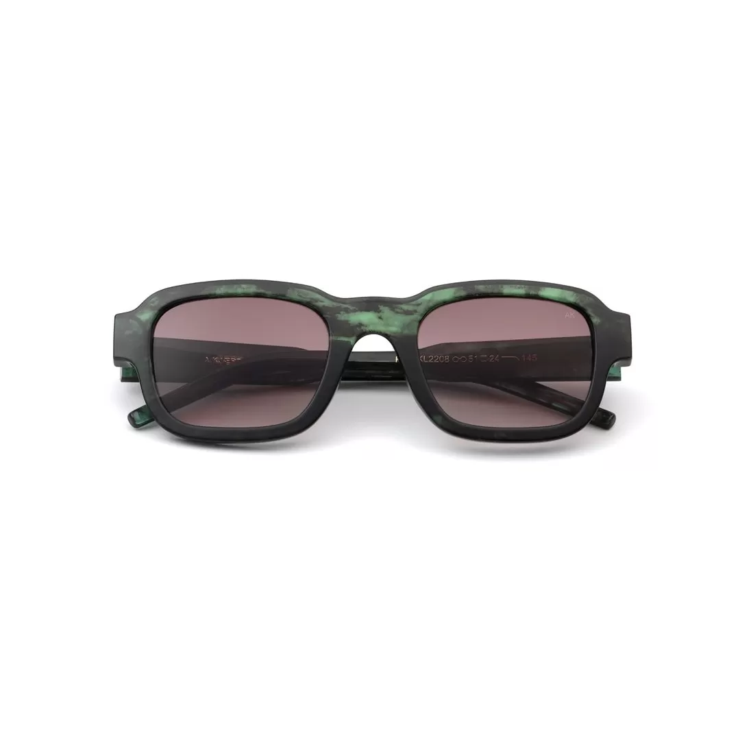 A. Kjrbede sunglasses Halo Green Marble Transparent