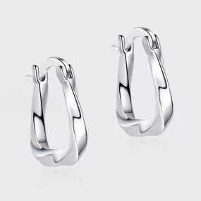 Abstract Hoop Earrings in Sterling Silver