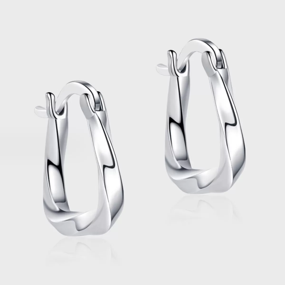 Abstract Hoop Earrings in Sterling Silver