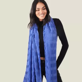 Accessorize London Women's Blue Textured Pleat Scarf