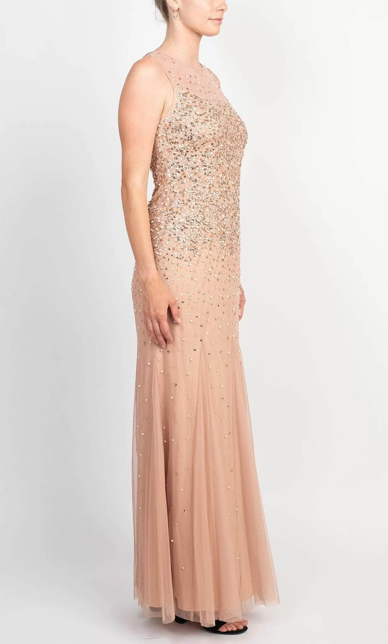 Adrianna Papell AP1E209164 - Illusion Sequined Sleeveless Gown