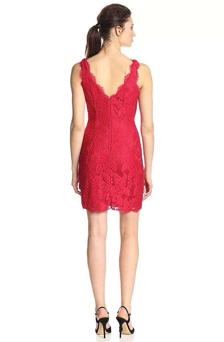 Adrianna Papell - Floral Lace V-Neck Sleeveless Dress 41895500