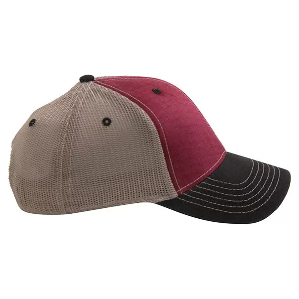 AHEAD Maroon/Black 3 Tone Tea Stained Mesh Back Cap