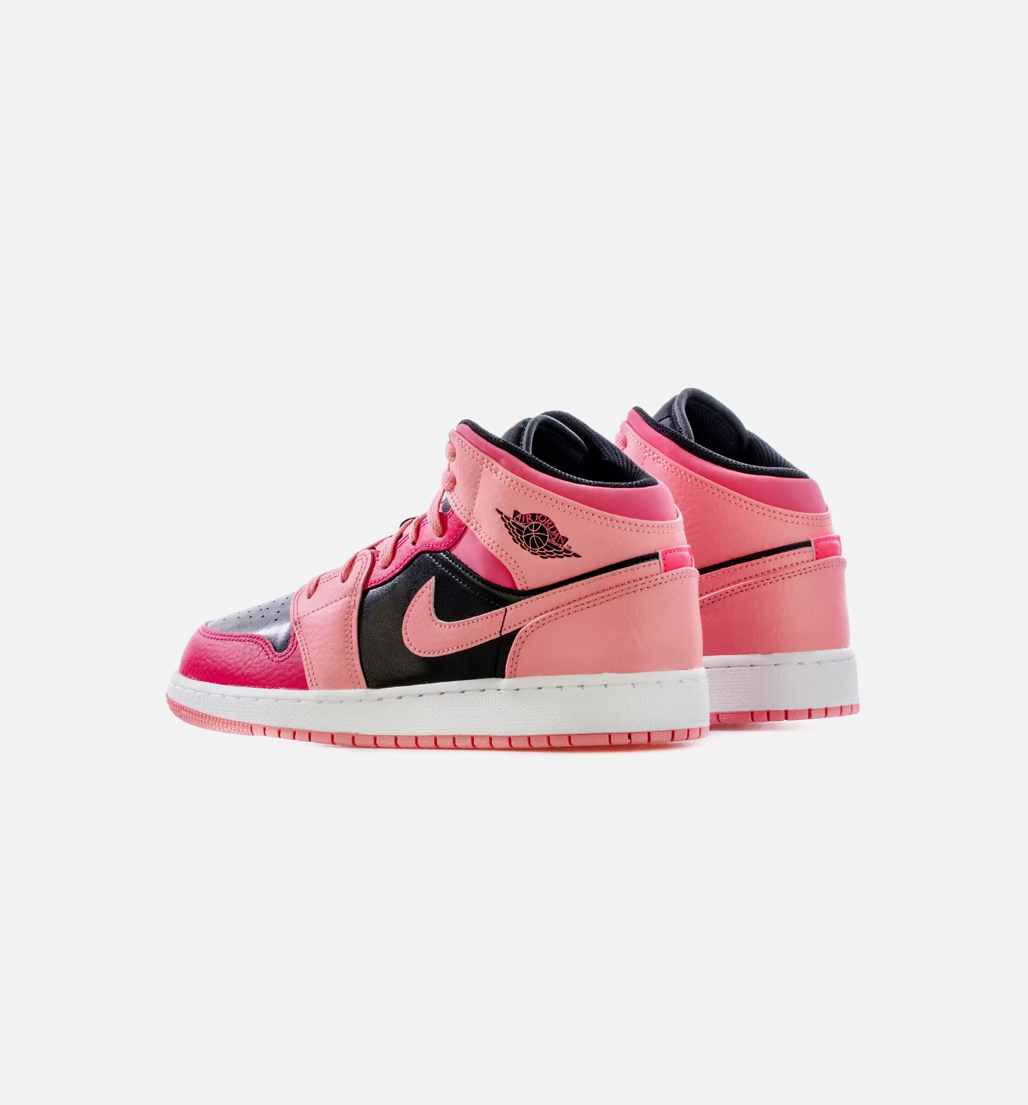 Air Jordan 1 Mid Coral Chalk Grade School Lifestyle Shoe - Black/Pink