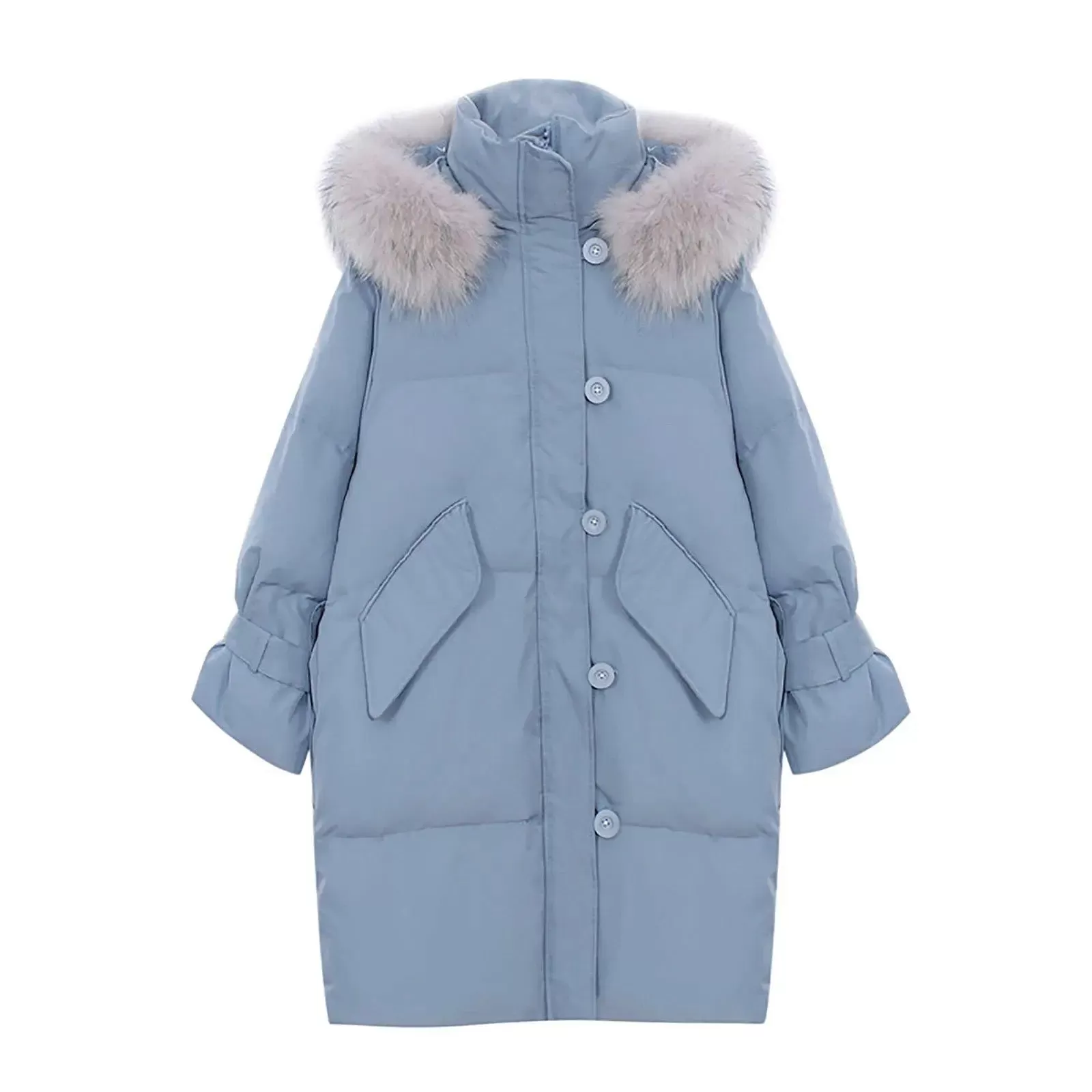 Alina Hooded Faux Fur Trim Puffer Coat