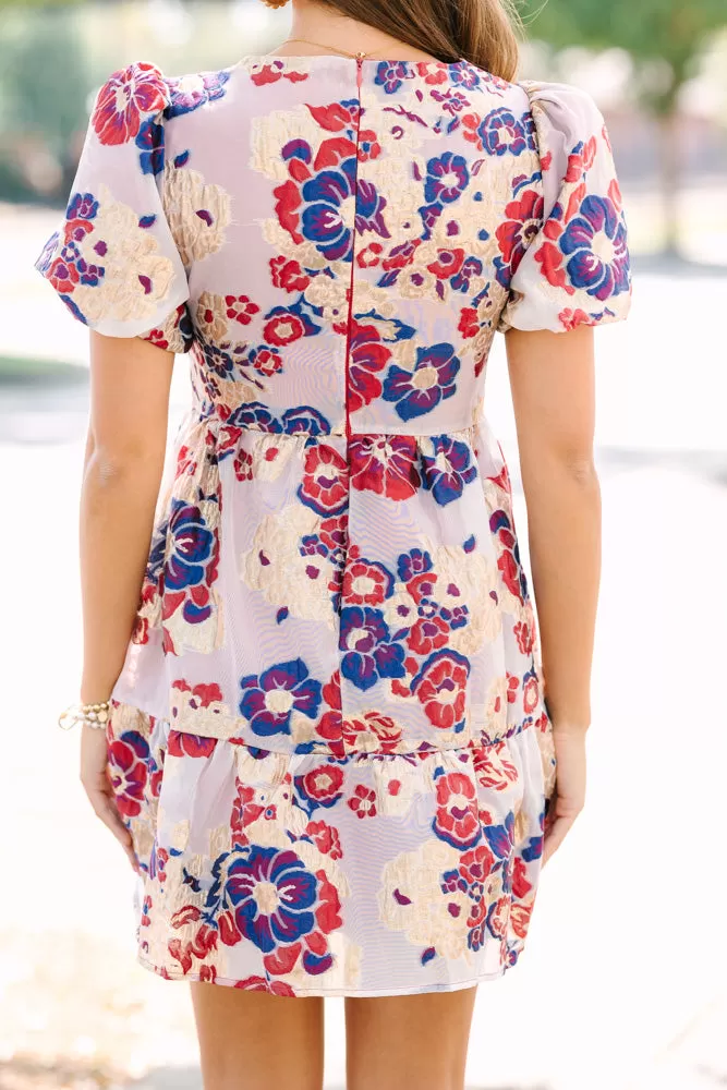 All The Good Royal Blue Floral Babydoll Dress