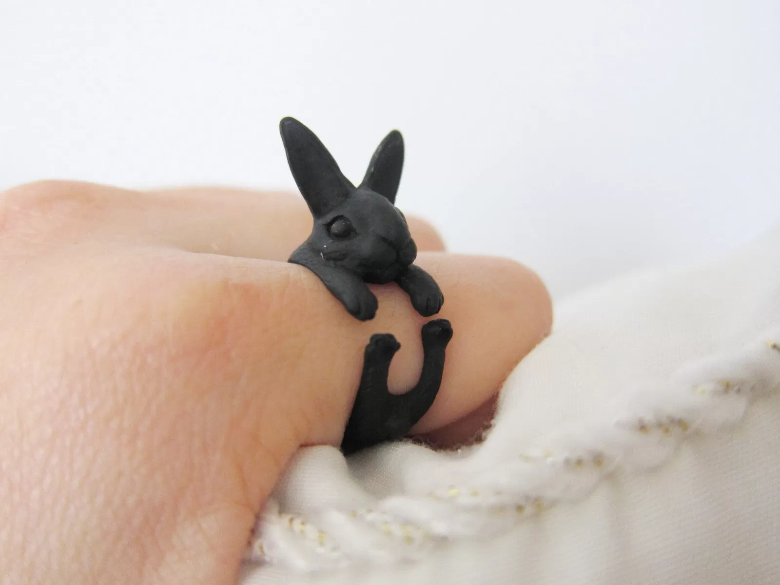 Animal Rabbit Ring; Bunny Ring; Rabbit Wrap Ring; Animal Wrap Ring; Rabbit Jewelry