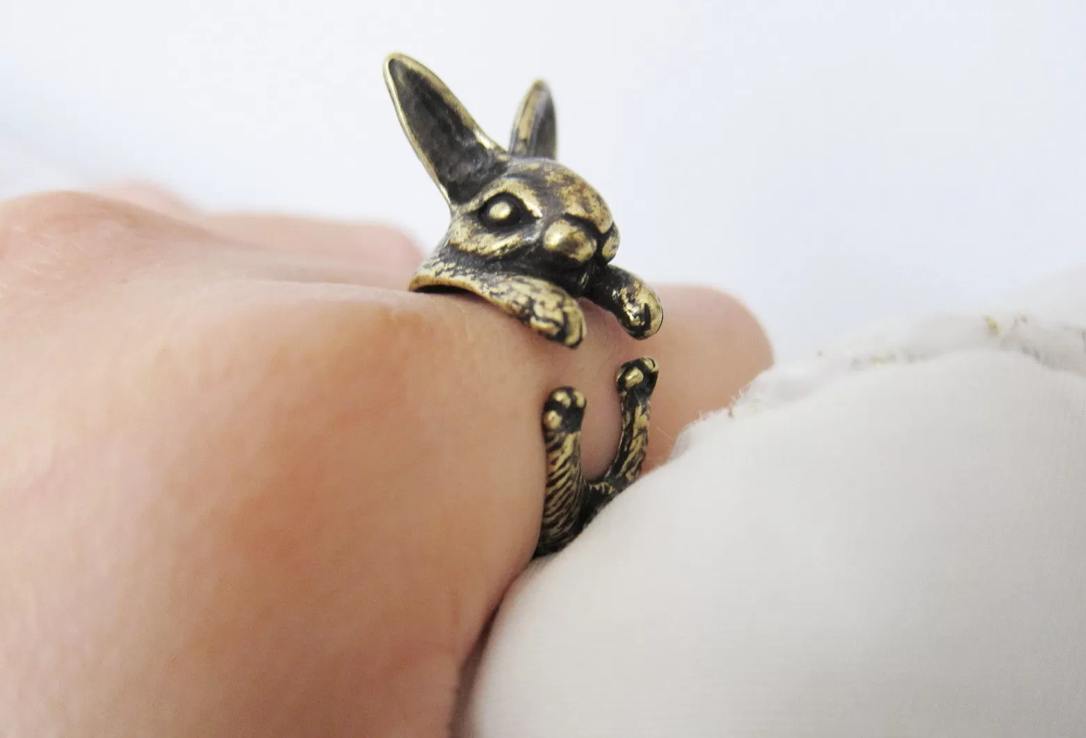 Animal Rabbit Ring; Bunny Ring; Rabbit Wrap Ring; Animal Wrap Ring; Rabbit Jewelry