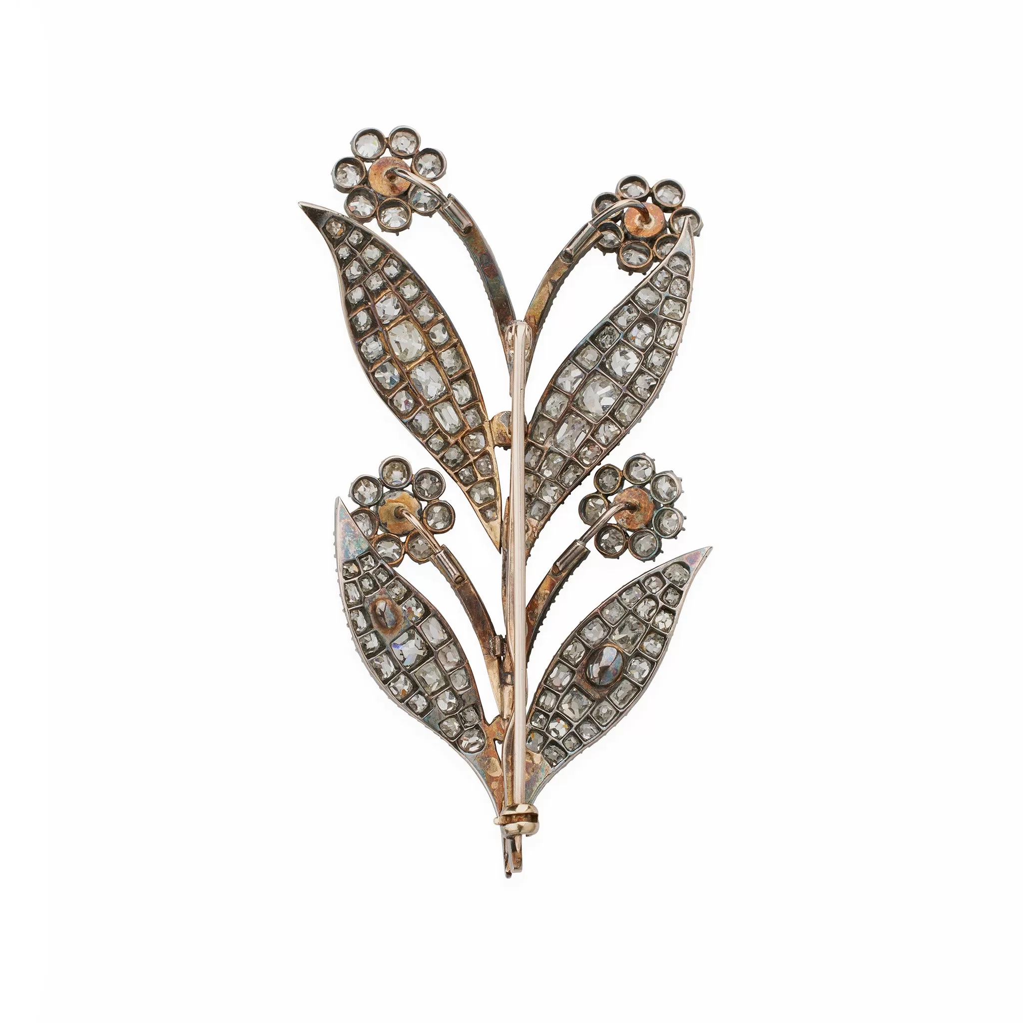 Antique Diamond Flower Brooch