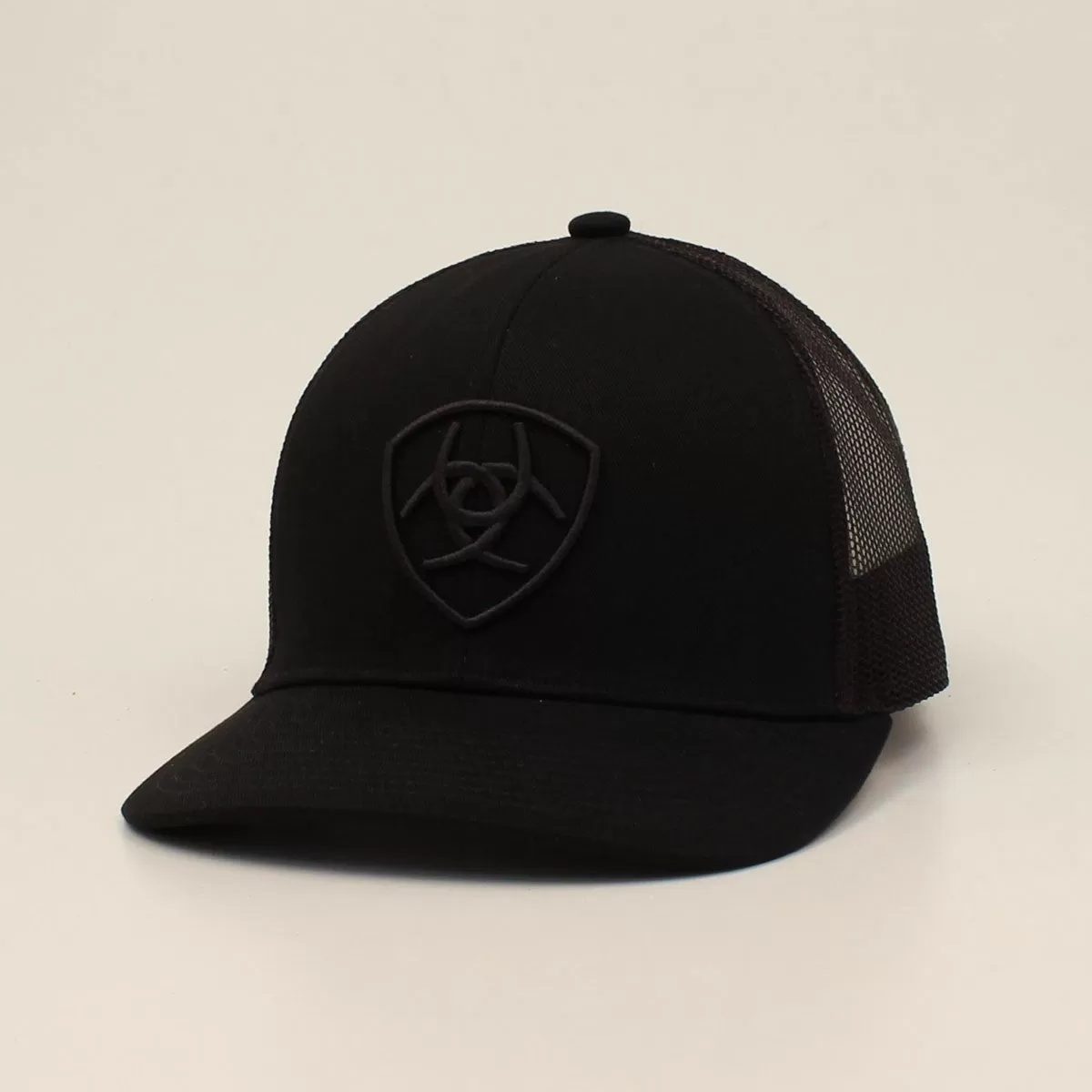 Ariat Mens Cap Snap Back Shield Logo Black