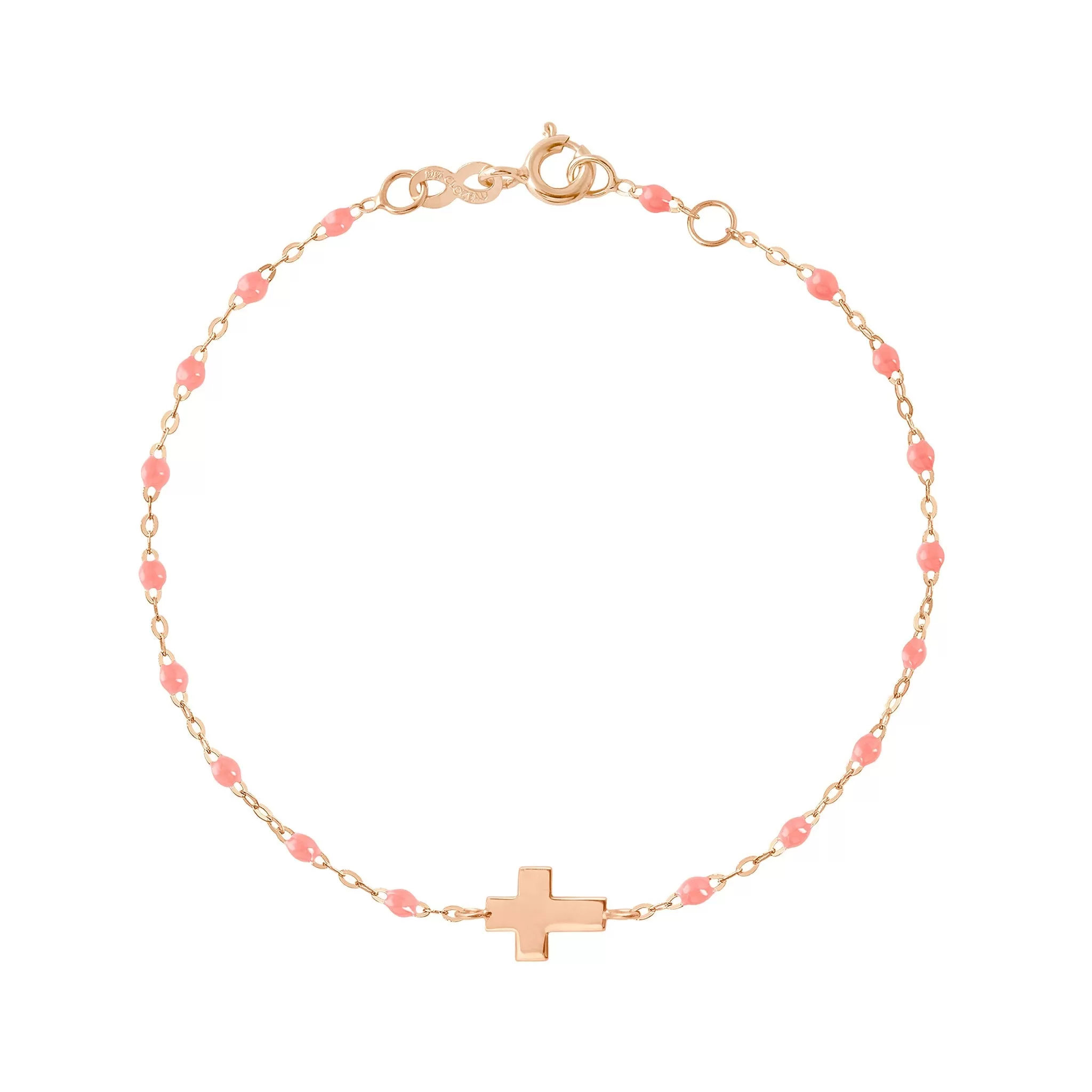 Baby Cross Charm Classic Gigi Fuchsia bracelet, Rose Gold, 5.1"