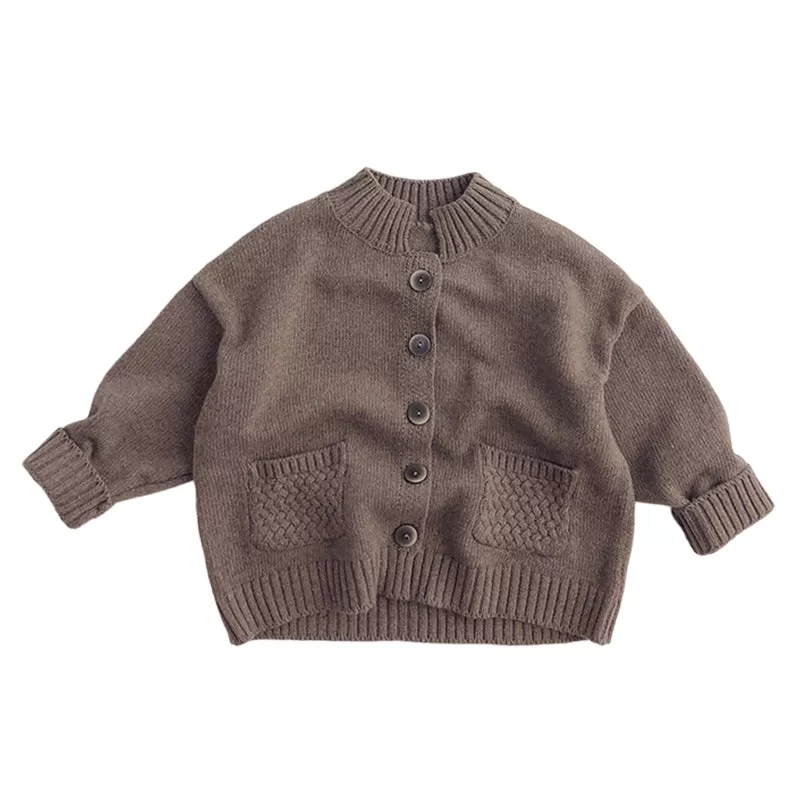 Baby Kid Unisex Solid Color Cardigan