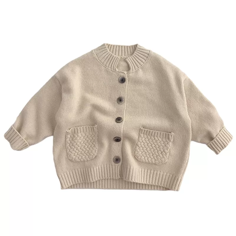 Baby Kid Unisex Solid Color Cardigan