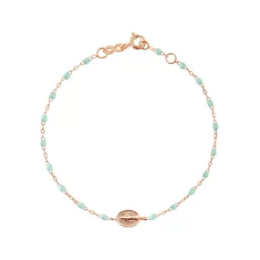 Baby Madone Charm Classic Gigi Jade bracelet, Rose Gold, 5.1"