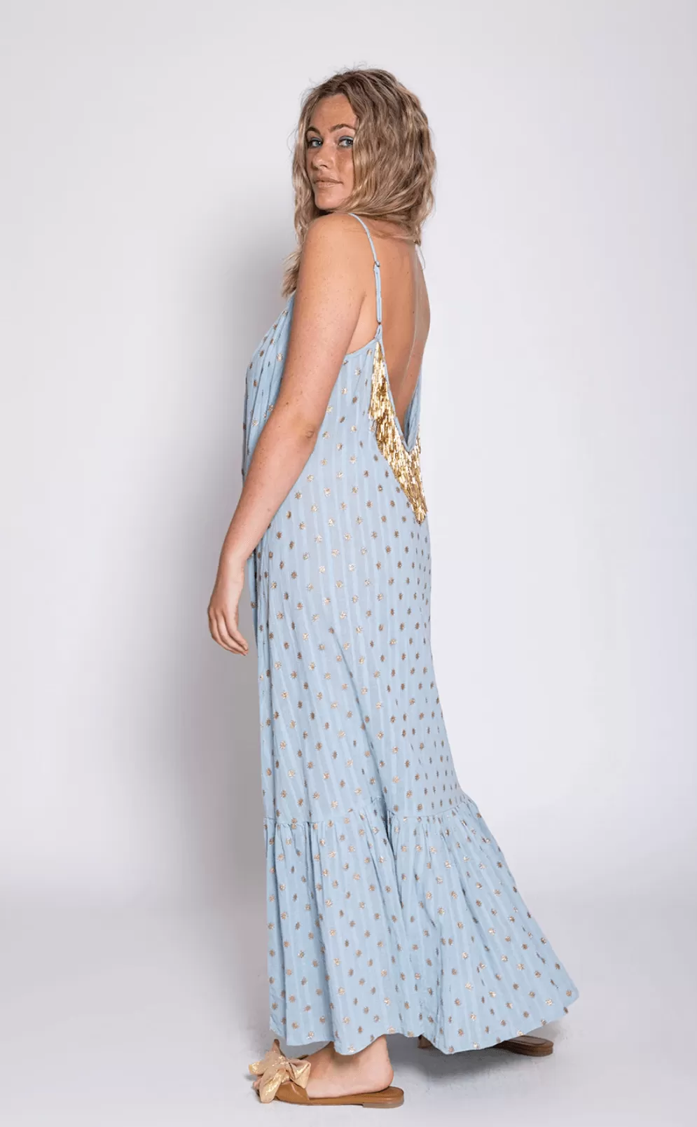 Backless Kara Dress in Blue