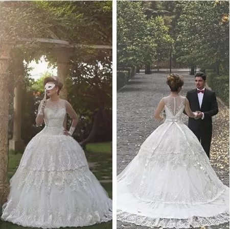 Ball Gown Tulle Sleeveless Beach Outdoor Garden Handmade Women's Wedding Dress