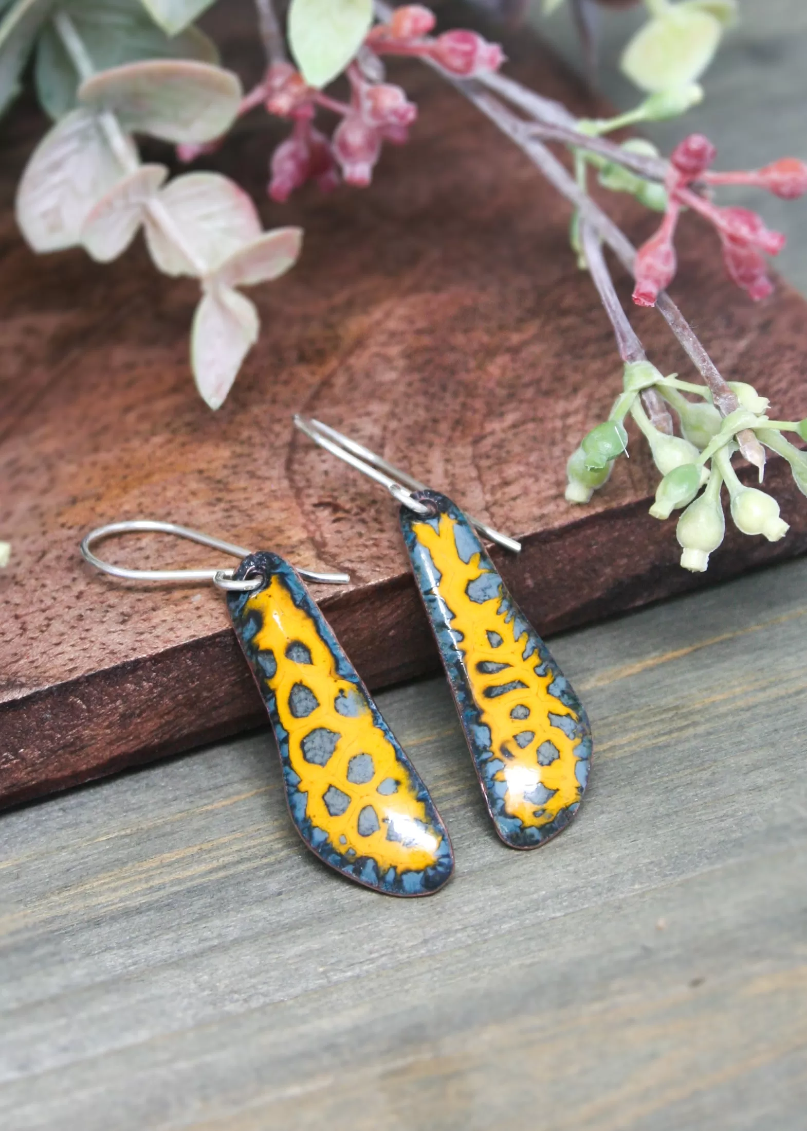 Batik wings earrings- Autumn Aura