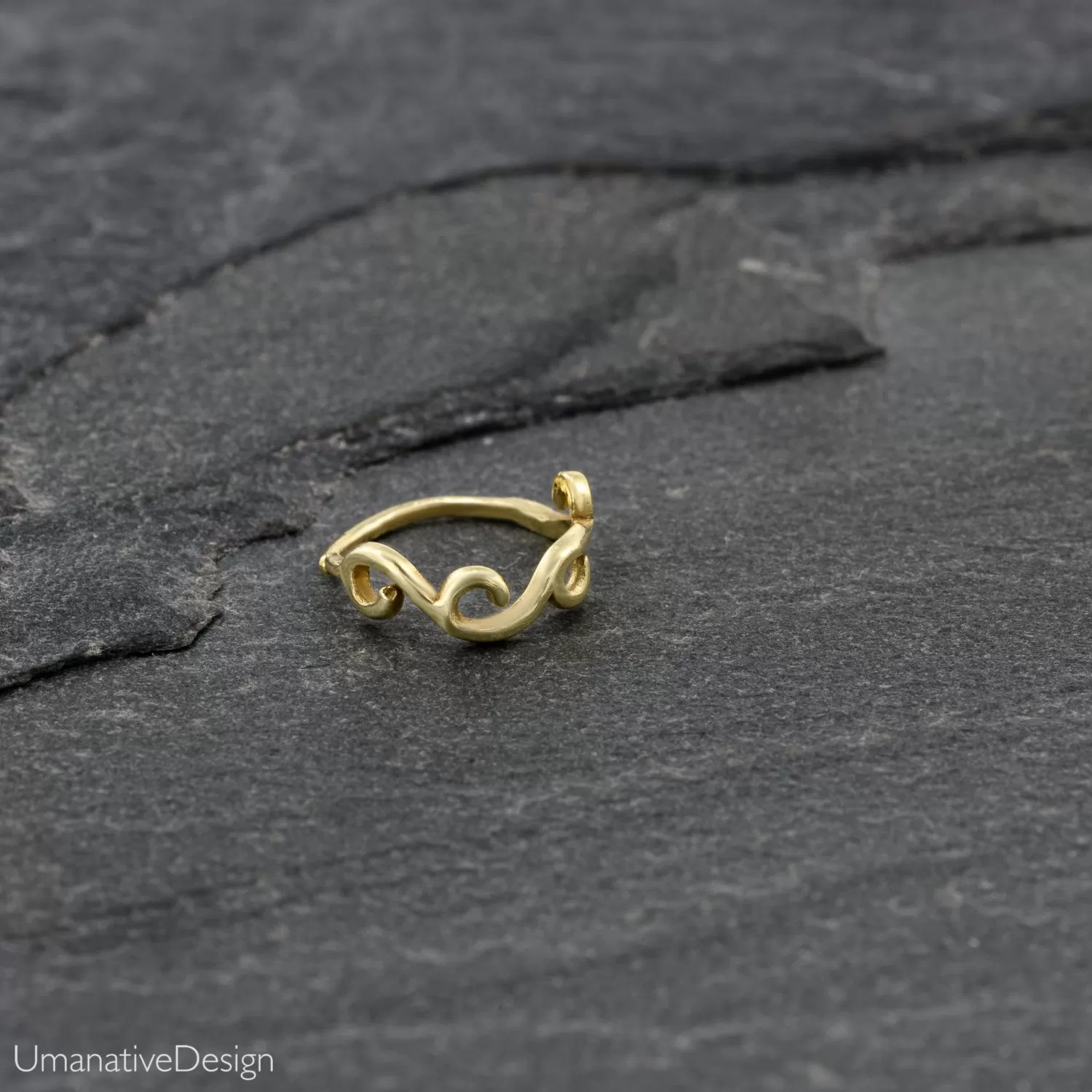 Beautiful 14k Solid Gold Helix Hoop