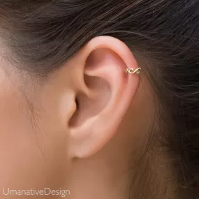 Beautiful 14k Solid Gold Helix Hoop