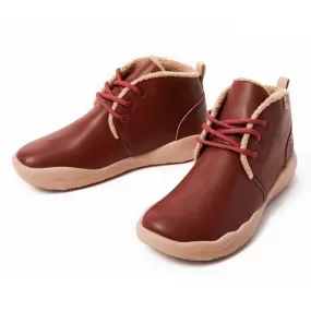 Bilbao Burgundy Split Leather Lace-up Boots Women