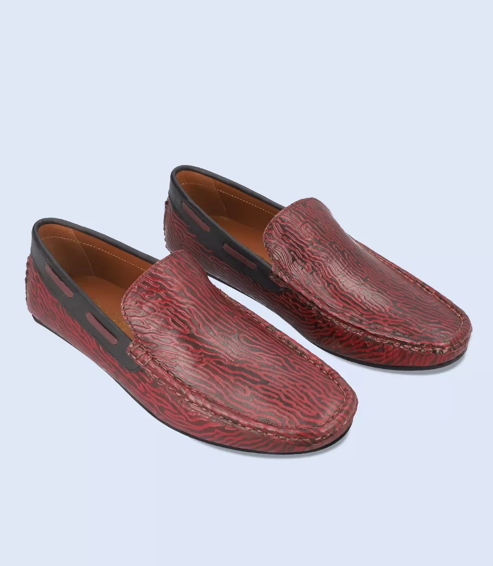 BM4256-MAROON-Men Driving Moccasins