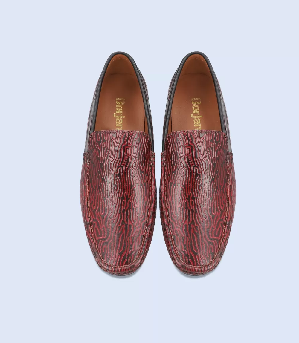 BM4256-MAROON-Men Driving Moccasins