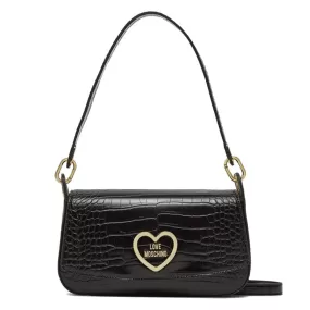 Borsa Donna a Spalla con Tracolla LOVE MOSCHINO stampa Crocco colore Nero