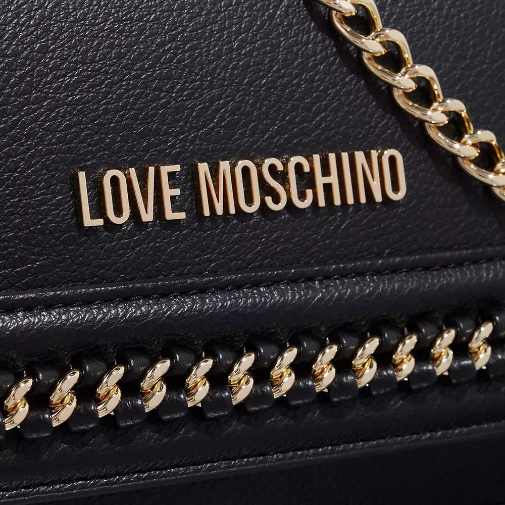 Borsa Donna a Spalla e a Tracolla LOVE MOSCHINO Nera con Catena Gioiello JC4031