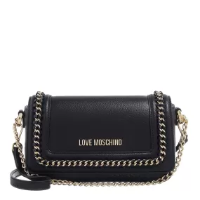 Borsa Donna a Spalla e a Tracolla LOVE MOSCHINO Nera con Catena Gioiello JC4031