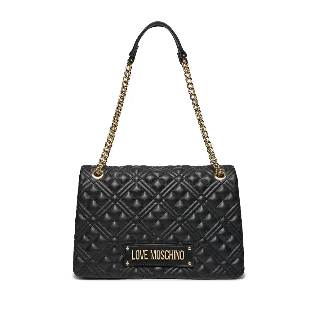 Borsa Donna a Spalla Trapuntata LOVE MOSCHINO linea Lettering Logo colore Nero