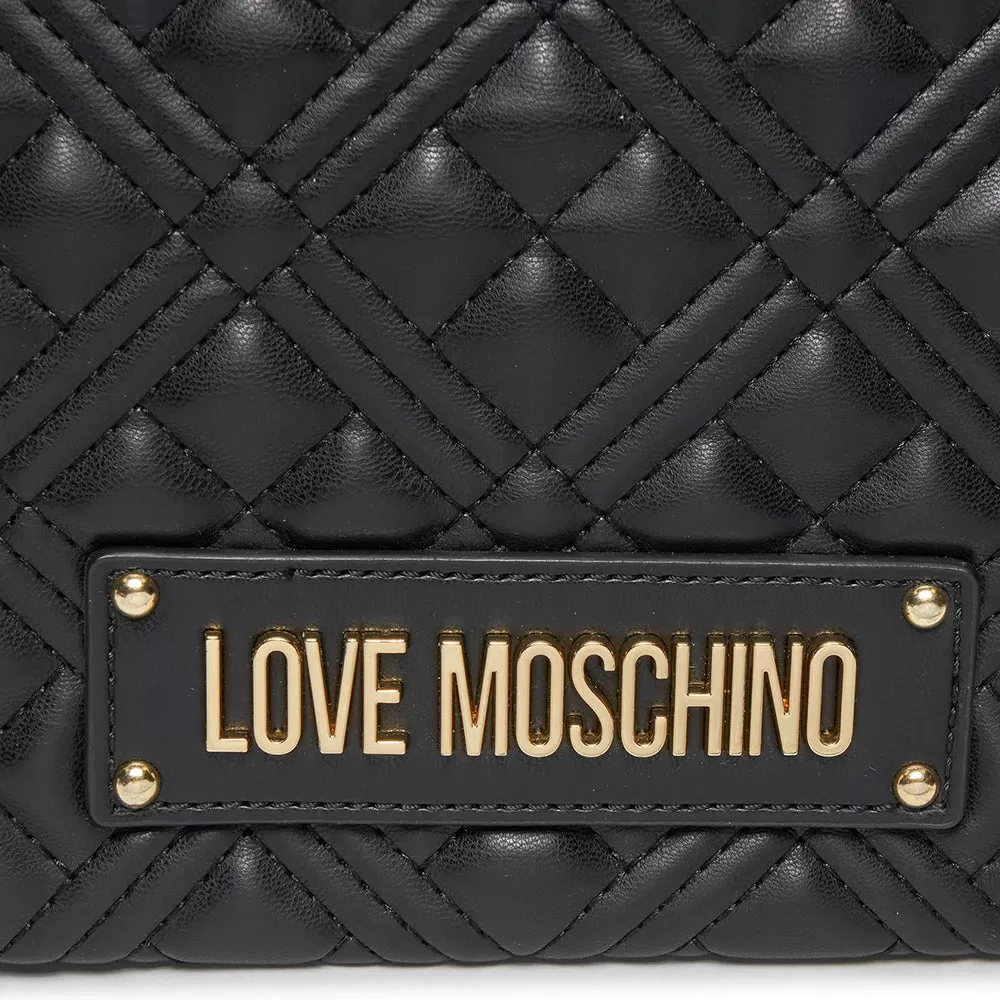 Borsa Donna a Spalla Trapuntata LOVE MOSCHINO linea Lettering Logo colore Nero