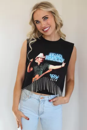 Brad Paisley Cropped Rhinestone Fringe Tank