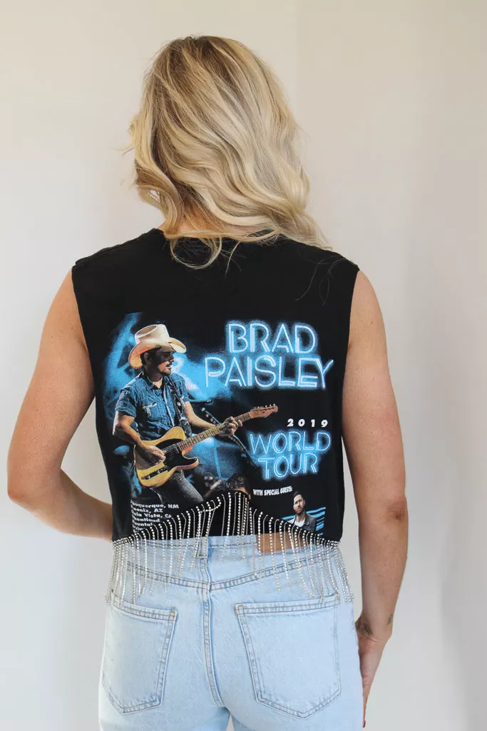 Brad Paisley Cropped Rhinestone Fringe Tank